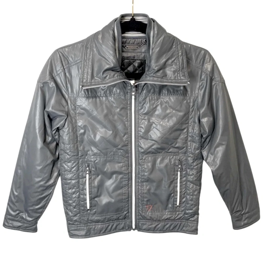 GUESS PREMIUM Gray Quilted Style Jacket - Size 12 Kids